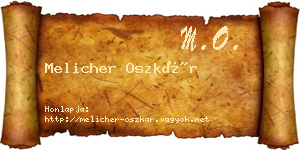 Melicher Oszkár névjegykártya